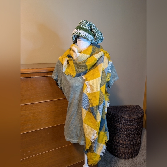 Green Bay Packers BLANKET Scarf Plaid - Picture 2 of 9